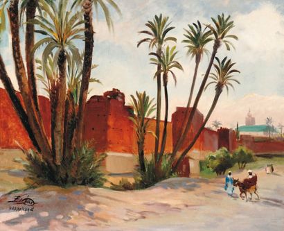 Paul NERI (1910-1965) Marrakech. Huile sur toile signée et située « Marrakech » en...