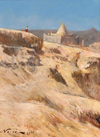 Maxime NOIRE (1861-1927) Marabout dans le Sud Algérien, 1895 Huile sur toile, signée...