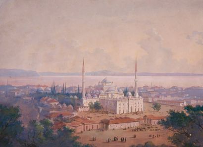 Carlo BOSSOLI (Entourage de) Lugano 1815-Turin 1884 Ecole Italienne Mosquée du Sultan...