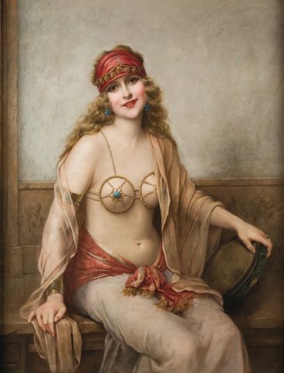 François MARTIN-KAVEL (1861-1931) L'Odalisque Huile sur toile, signée à l'arrière...