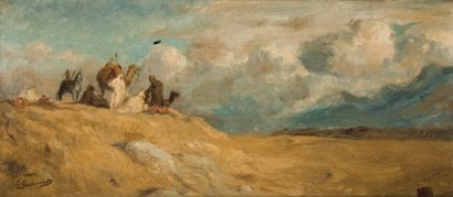 Gustave GUILLAUMET (1840-1887) Chameliers aux environs de Marnia Huile sur toile,...