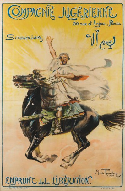 Maurice ROMBERG de VAUCORBEIL (1862-1943) Affiche pour la Compagnie Algérienne, «Souscrivez...