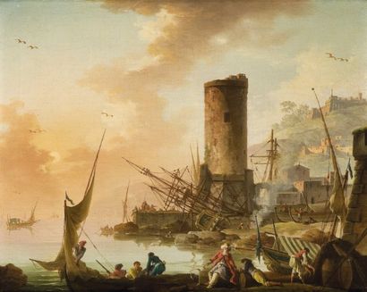 Charles-François Grenier de Lacroix dit LACROIX DE MARSEILLE (1700-1782) Port Méditerranéen...