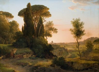Pierre-Athanase CHAUVIN (1774-1832) Bergers et leurs chèvres dans la campagne Romaine...