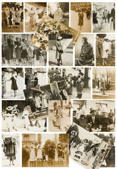 null Important ensemble de photographies montrant la mode de 1900 à 1940 sur les...
