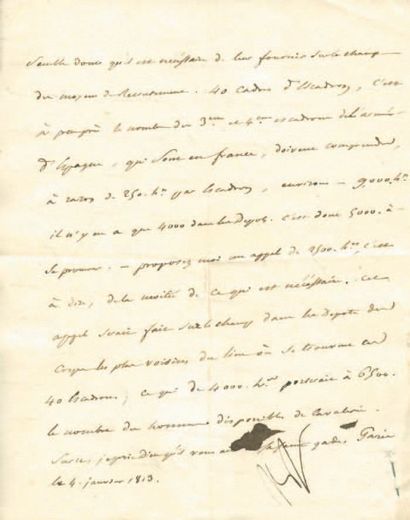 null Formation de l' Armée d' Espagne. Lettre signée «Np», rédigée par Meneval, adressée...