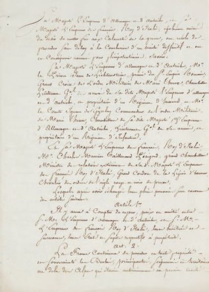 Copie du Traité de Paix, entre la France...