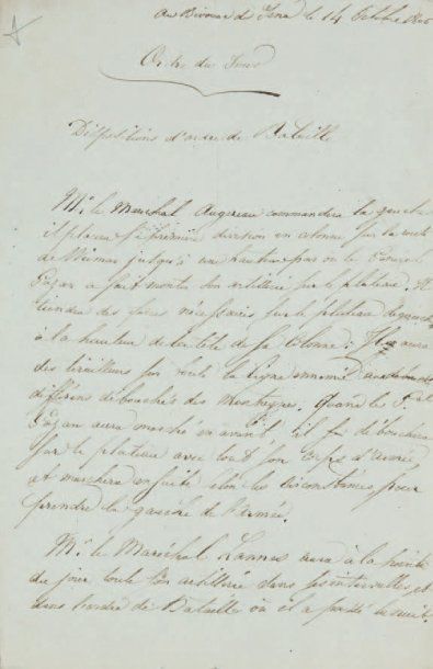 BERTHIER Alexandre, Major-Général des Armées, Ministre de la Guerre Importante lettre...