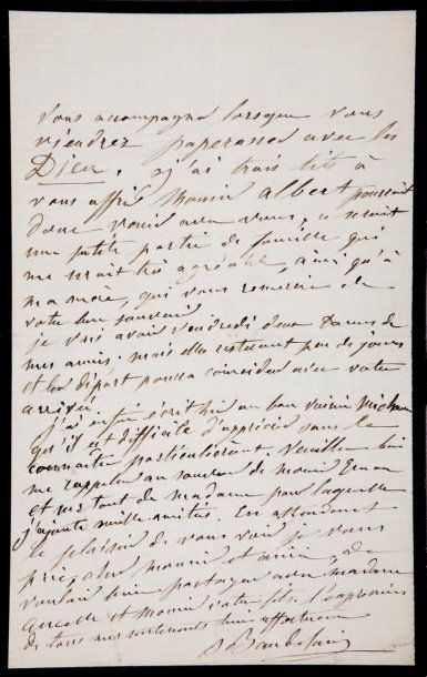 Anne-Félicité BAUDELAIRE Deux lettres autographes signées d'Anne-Félicité Baudelaire,...