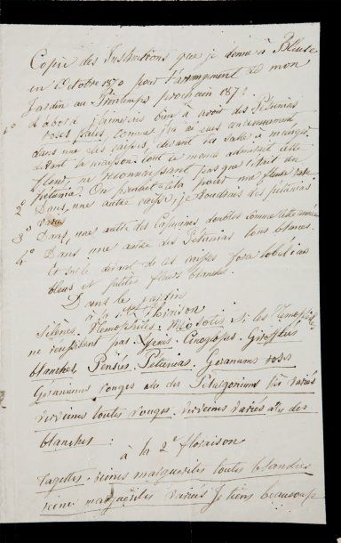 Madame Aupick à Honfleur Relevé de comptes, manuscrit, pour 1871, rédigé par Ancelle...
