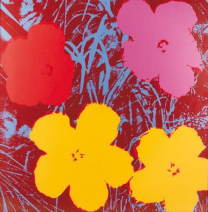 Andy WARHOL (1928-1987) Flowers Sérigraphie Ed. Sunday B. Morning (rouge) 90 x 90...