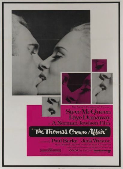 null Affiche originale du film «L' Affaire Thomas Crown», 1968. Cadre. 50 x 61 c...