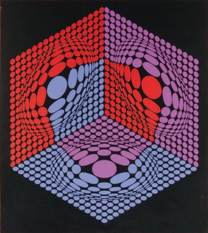 Victor VASARELY (1906-1997) Composition cinétique Lithographie numérotée et signée...