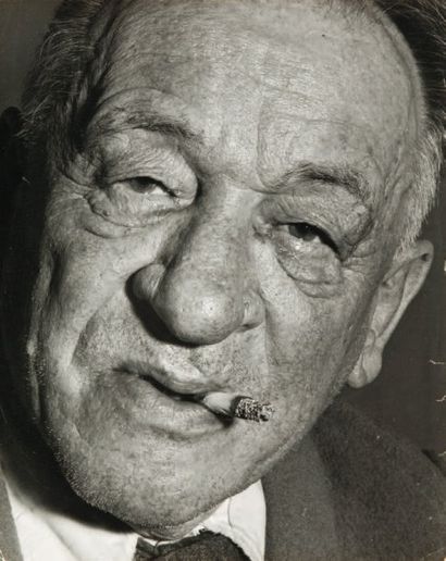 null Robert Doisneau (1912-1994) Blaise Cendrars, c. 1950. Tirage argentique d'époque....