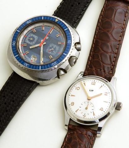 null LOT LIP (Chronographe & Mécanique R25), vers 1950/1975. 2 watches
Chronographe...