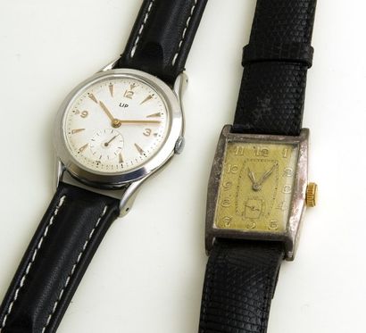 null LOT LIP (Tonneau Art Deco & Classic R25 ), vers 1940/1955. 2 watches
Rare montre...