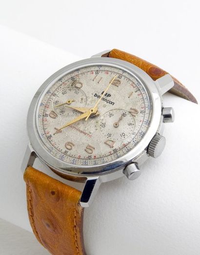 null LIP (Chronographe besançon), vers 1958. 1 watch 
Rare chronographe en acier...