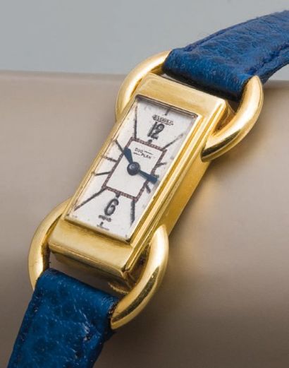 JAEGER (Duoplan / Etrier or) vers 1935 Rare montre féminine en or jaune 18 carats...