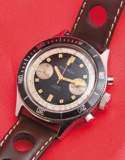 ASTREE WATCH (Chronographe Antimagnetic / Diver) vers 1967 Beau chronographe de pilote...
