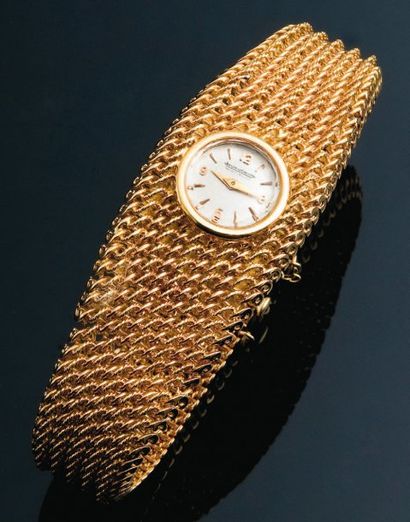 JAEGER (Duoplan Dame / Cote de Maille) vers 1950 Exceptionnelle montre bijoux 'design...