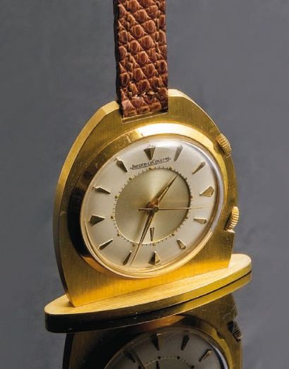 JAEGER-LECOULTRE (Mémovox Etrier / Poche) vers 1950 Mini pendulette de poche réveil...