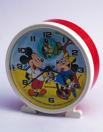 BAYARD (Réveil Mickey & Minie / Rouge), vers 1971 Amusant réveil matin pour 'grand...