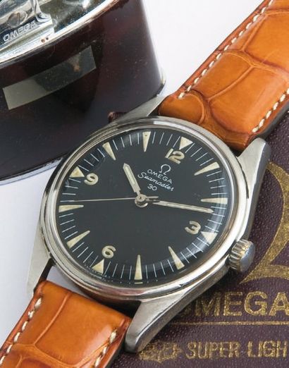 null LOT OMEGA (Seamaster 30 ref . 2996 1-sc / Briquet Omeg a ) vers 1950 Montre...