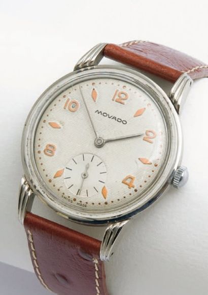 MOVADO (Elégante) vers 1950 Très belle montre classique des années 50 à boîtier acier...