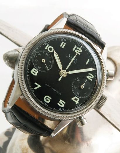 VIXA (Chronographe Type 20 / Antimagnetic) vers 1954 Beau chronographe de pilote...