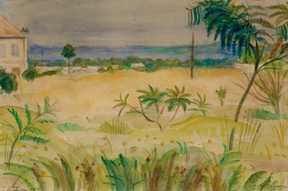 Lucien GIBERT (1904-1988) Brazzaville Aquarelle, signée, située et datée « Brazzaville,...
