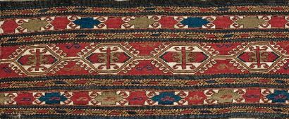 null Un tapis de selle tissage-soumakh Shahsawan ou Arménien, Caucase, Tissage-soumakh...