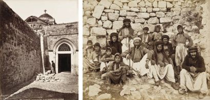 Félix Bonfils (1831-1885) Terre Sainte, c. 1870. Jérusalem, couvent copte. Groupes...