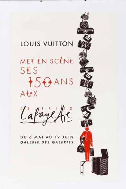 null Affiche "Louis Vuitton met en scène ses 150 ans aux Galeries Lafayette" sous...