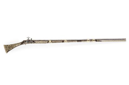 null Exceptionnel fusil à silex algérien, Mukahla, daté 1799 et signé Le canon en...