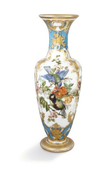 null Atelier de Jean François Robert (1835-1845) Important vase balustre en opaline...