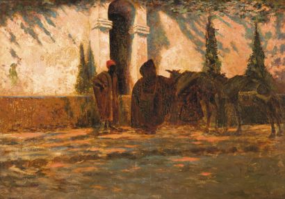 null Charles Henri Gaston DAGNAC RIVIERE (1864-1945) 


Marocains à la fontaine 


Huile...