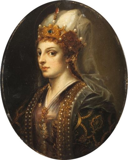 null D’après Jean-Baptiste VAN MOOR (1671-1737) Portrait de Roxelane (épouse de Soliman)...