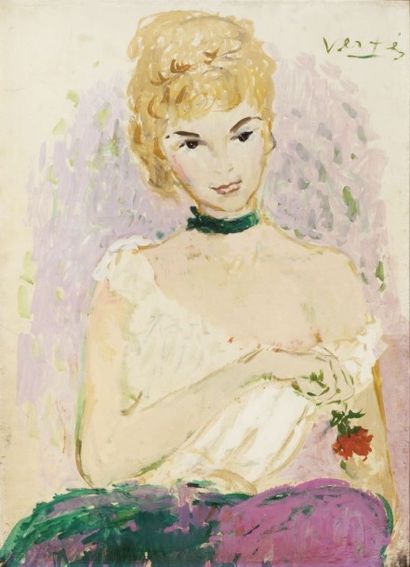 Marcel VERTES (1895-1961) Ballerine Aquarelle sur papier, signée en haut à droite....