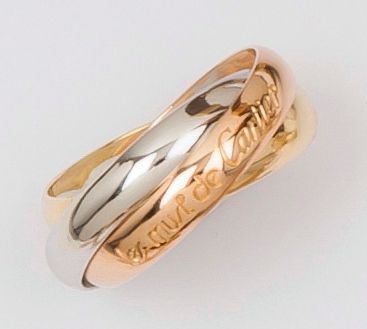 null CARTIER « Trinity » - Bague trois anneaux en or de trois couleurs. Signée Cartier...