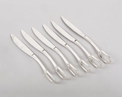 null HERMÈS paris made in France

*Six couteaux « Attelage » en métal argenté. 