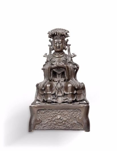 Sujet en bronze représentant la déesse Guanyin...