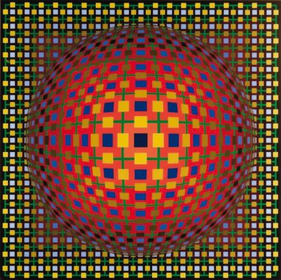 Victor VASARELY (1906-1997) Composition Sérigraphie signée et numérotée 61 x 61 ...