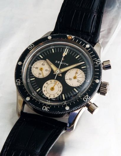 ZENITH (Chronographe Tri - Compax Pilote), vers 1968 Montre chronographe de pilote...
