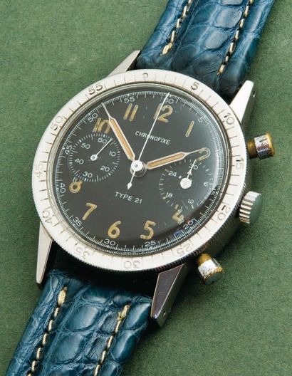 CHRONOFIXE (Chronographe Type 20), vers 1960 Chronographe de pilote de l'Armée de...