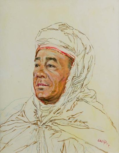 Patrice LAURIOZ (Né en 1959) Portrait de S.M. Le Roi Hassan II, le jour de la Fête...