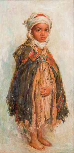 Edouard VERSCHAFFELT (1874-1955) Jeune berbère Huile sur toile. 60 x 29 cm Un certifi...