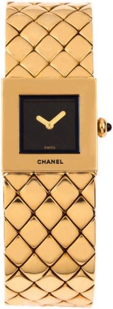CHANEL Matelassée, N°15515, vers 2000
Très belle montre bracelet de dame en or 18K...