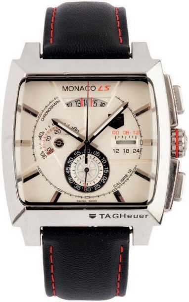 TAG HEUER «Monaco LS» vers 2008
Chronographe bracelet en acier. Boitier carré. Cadran...