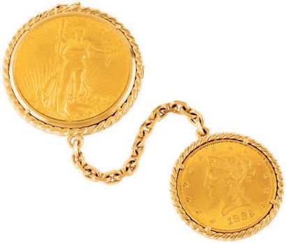 CORUM pour CHAUMET «TWENTY DOLLARS» vers 1980
Superbe montre de poche en or jaune....
