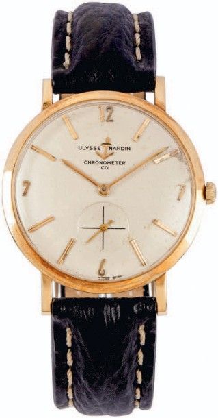 ULYSSE NARDIN CHRONOMETER N°F00524 vers 1960
Belle montre bracelet en or 14k (585)....